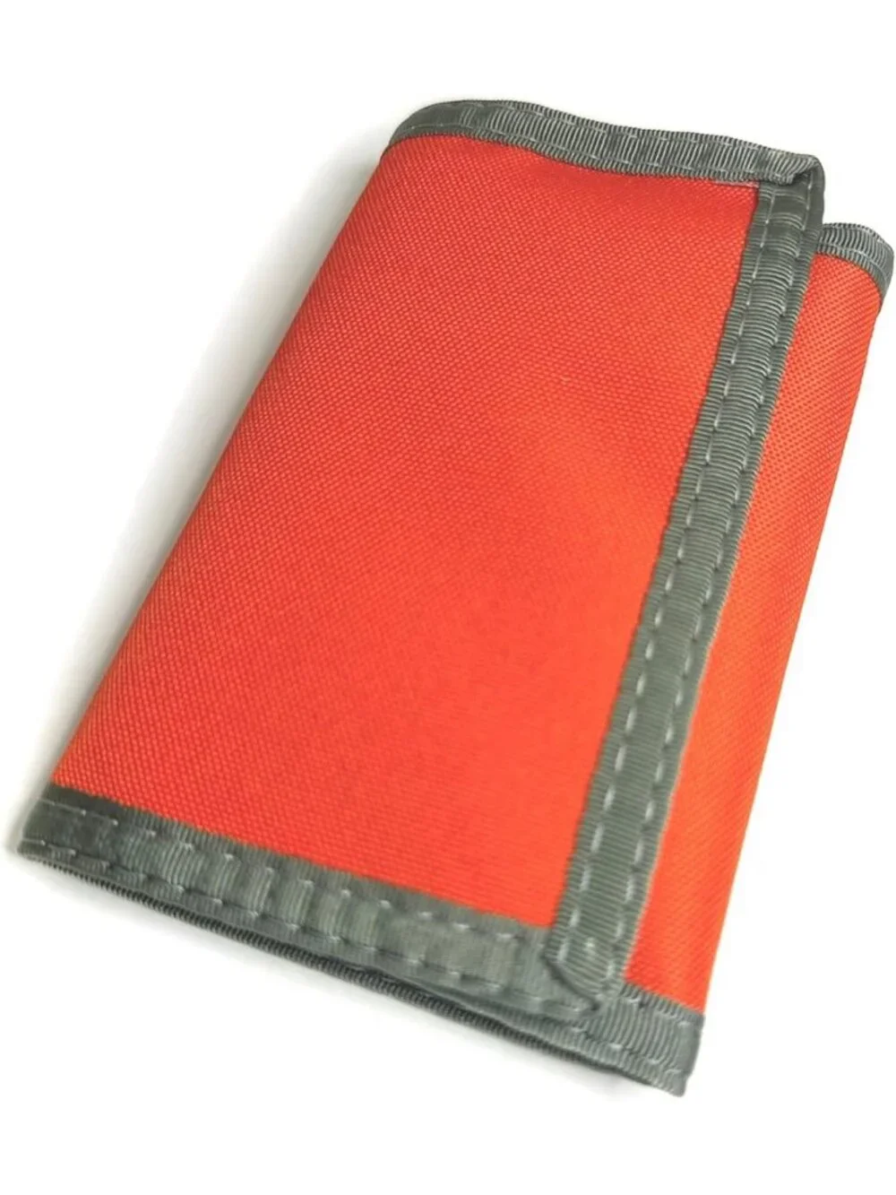 Bright Orange Trifold Wallet with ID Slot & Hook n Loop Closure - USA Made